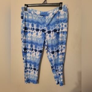 Blue Tie-Dye Capris